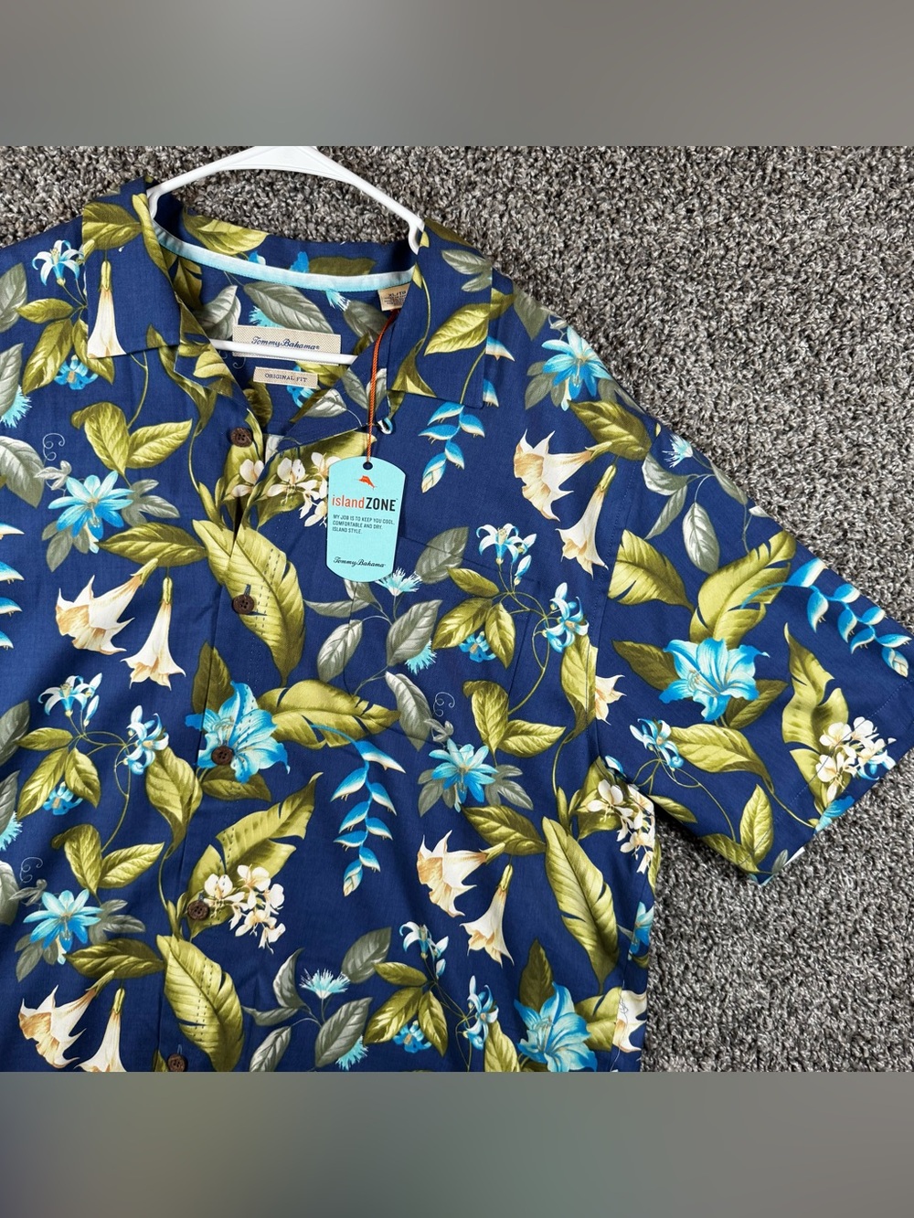 NEW Tommy Bahama Island Zone Men’s XL Hawaiian Floral Silk Blend Camp Shirt